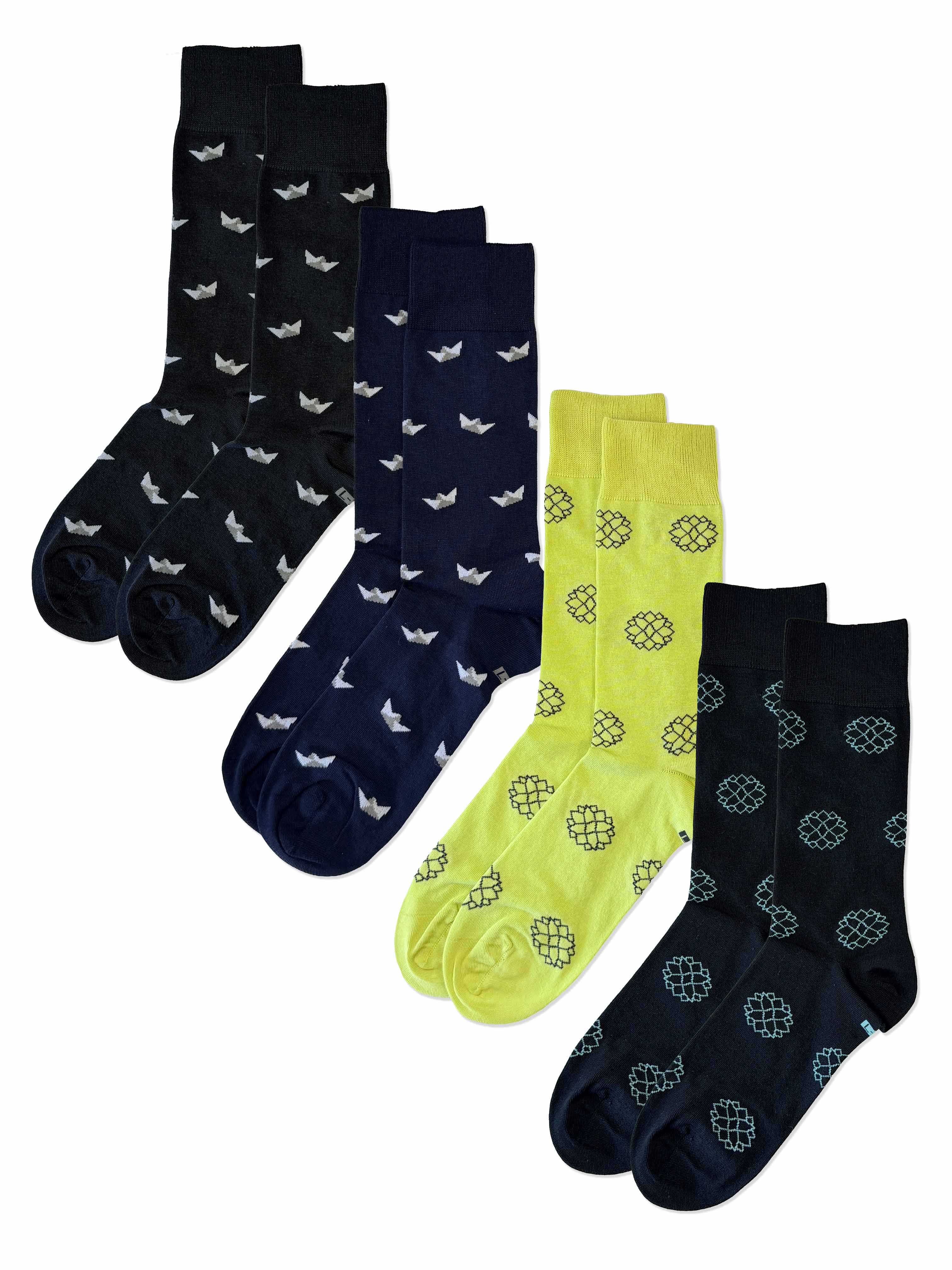 JEMSOX Men's  The Minimalist - 4 Pack Patterned  Socks in Size 7-11, BrandAlley