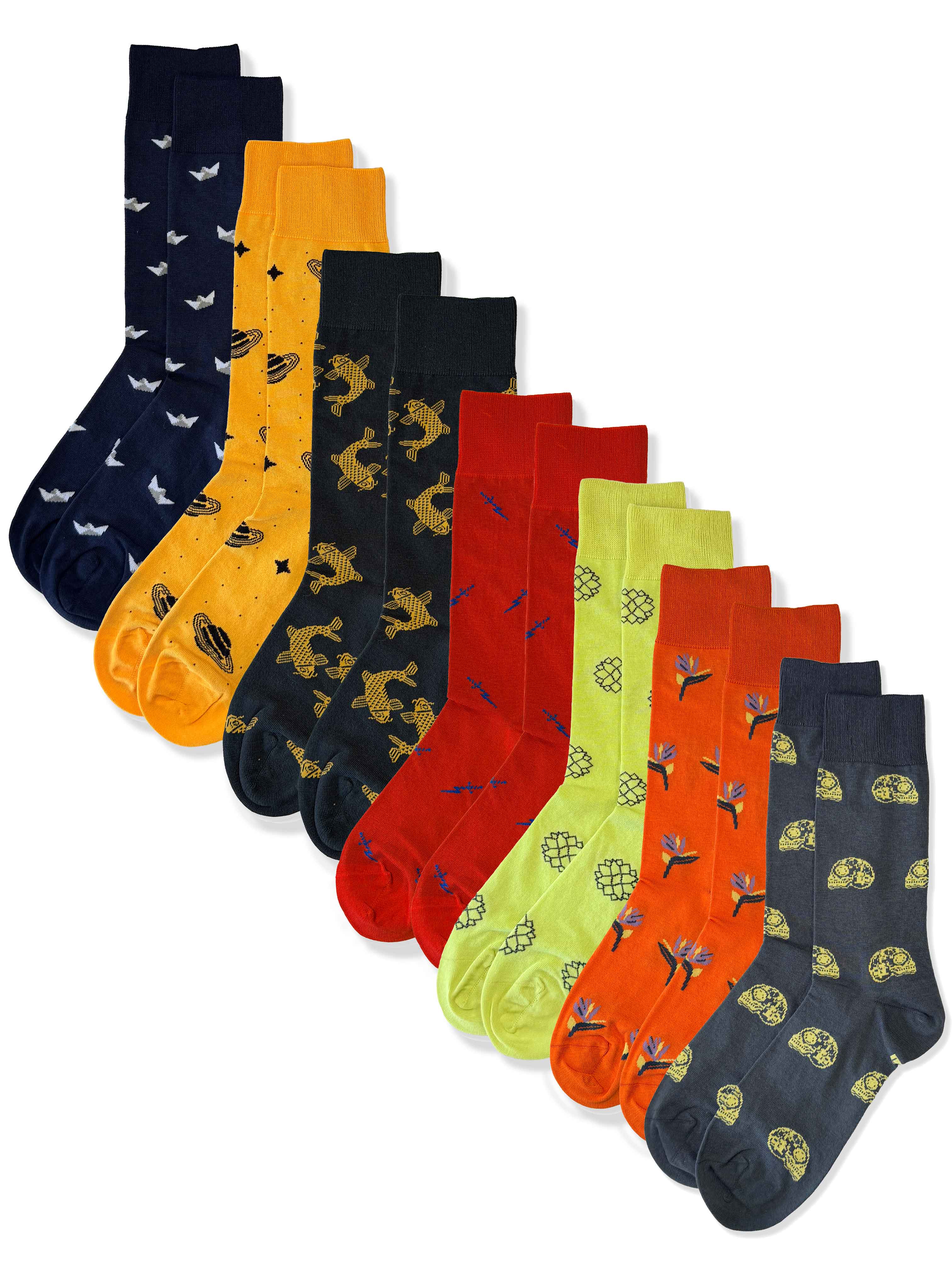 JEMSOX Men's  The Weekly Rebel - 7 Pack  Novelty Socks - Different Design for Every Day in Size 4-7, BrandAlley
