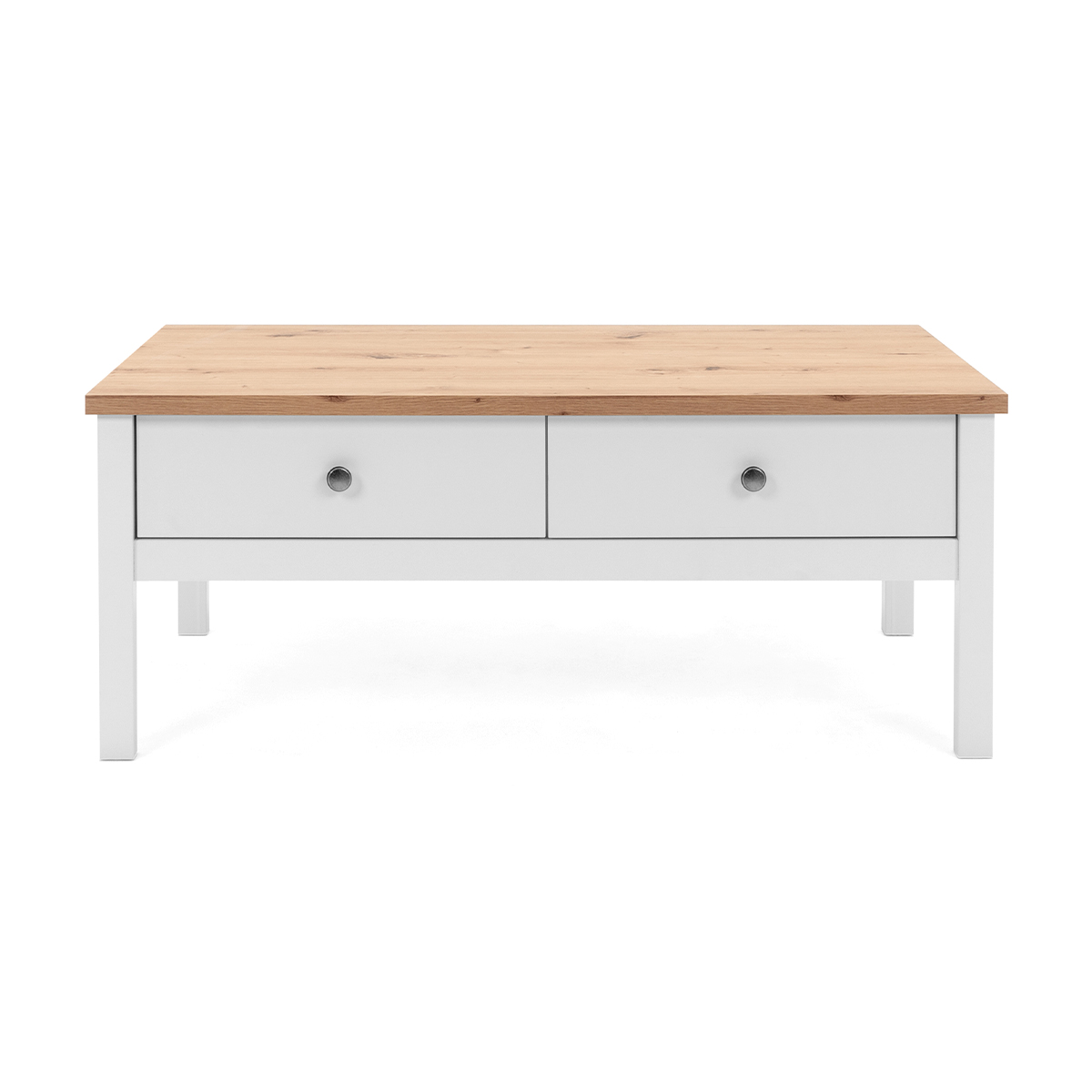 Calicosy    White Coffee Table With 2 Drawers 100 Cm Wide - Finish - Bergen , BrandAlley