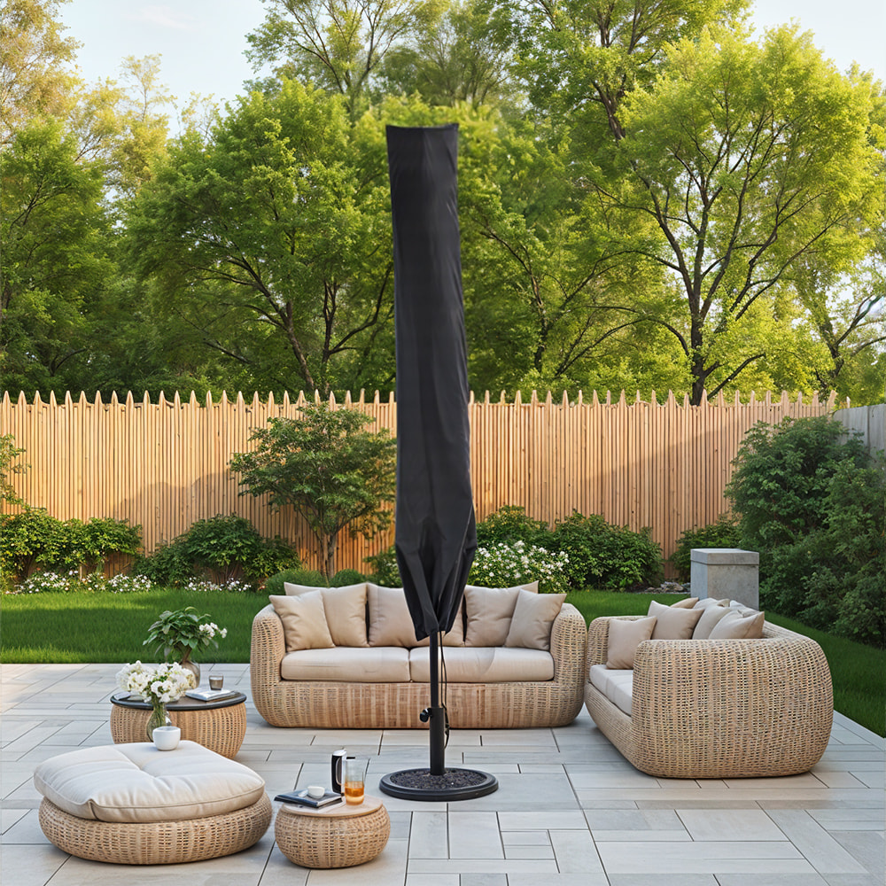 Living and Home   48cm W x 185cm H Outdoor Waterproof Umbrella Parasol Cover with Zipper , BrandAlley