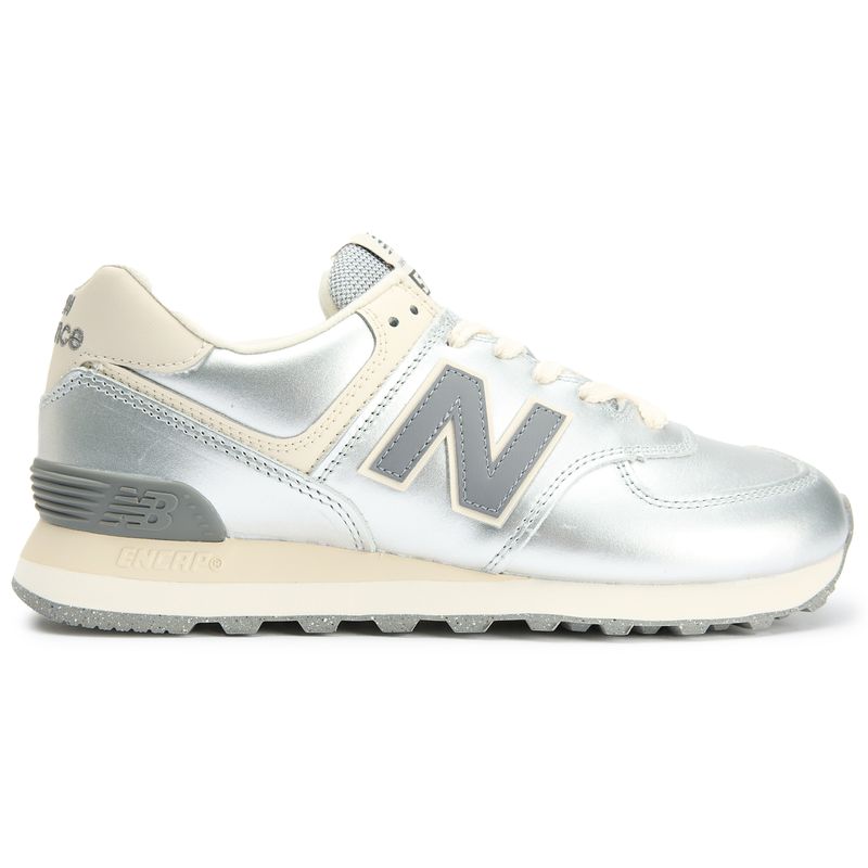 New Balance Women's   Silver 574 Trainers in Size 6, BrandAlley