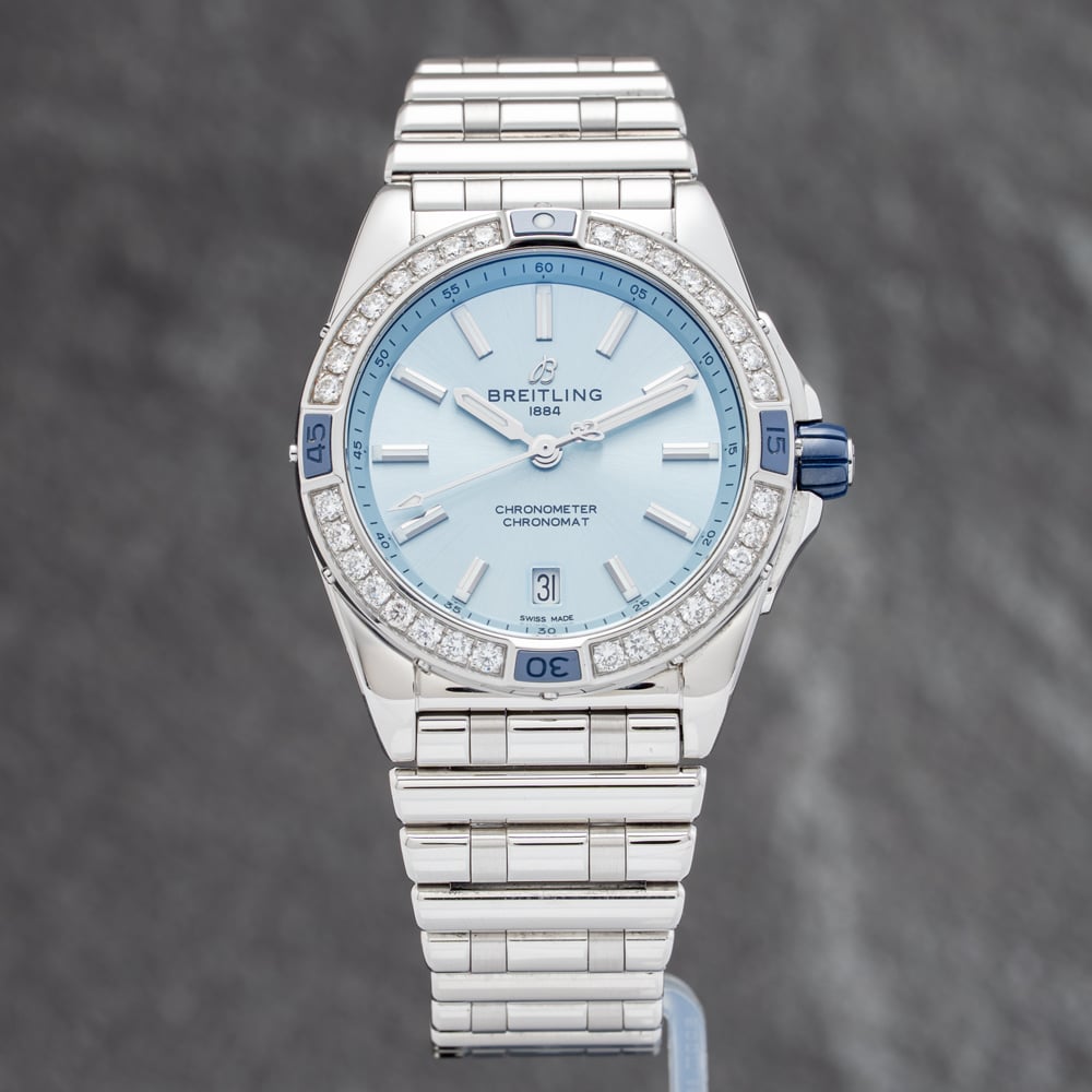 Pre-Loved Breitling Men's   Blue Superocean Chronomat 38 Bracelet Watch A17356531c1a1 , BrandAlley