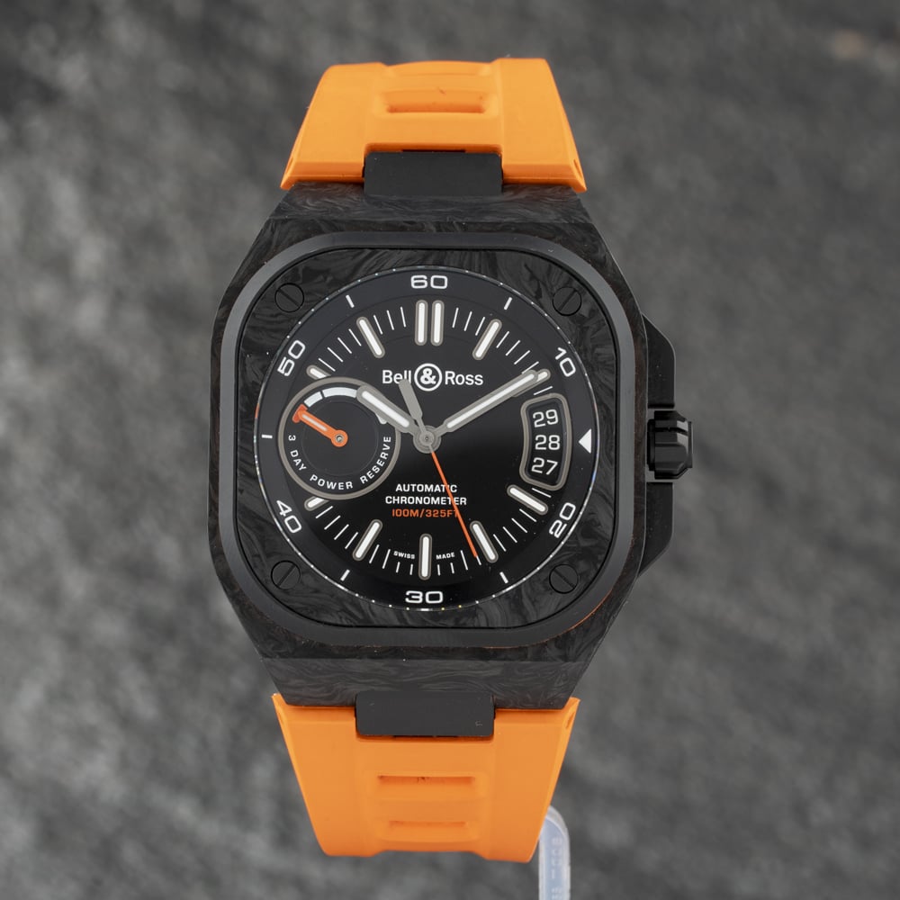 Pre-Loved Bell & Ross Men's   Black Br-X5 Carbon Orange Watch Br X5 , BrandAlley