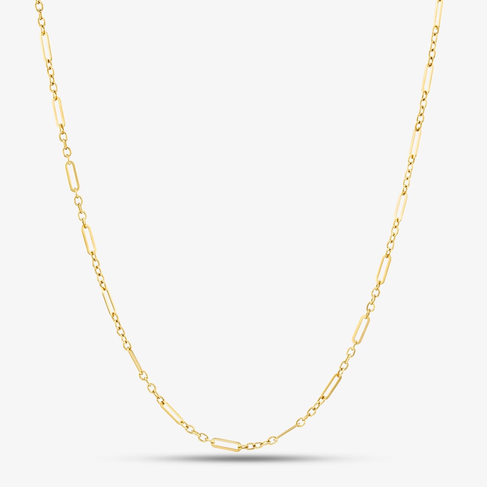 T.H.Baker Women's  9ct Yellow Gold 18 Inch Fine Oval Link Chain Necklace GN366 , BrandAlley