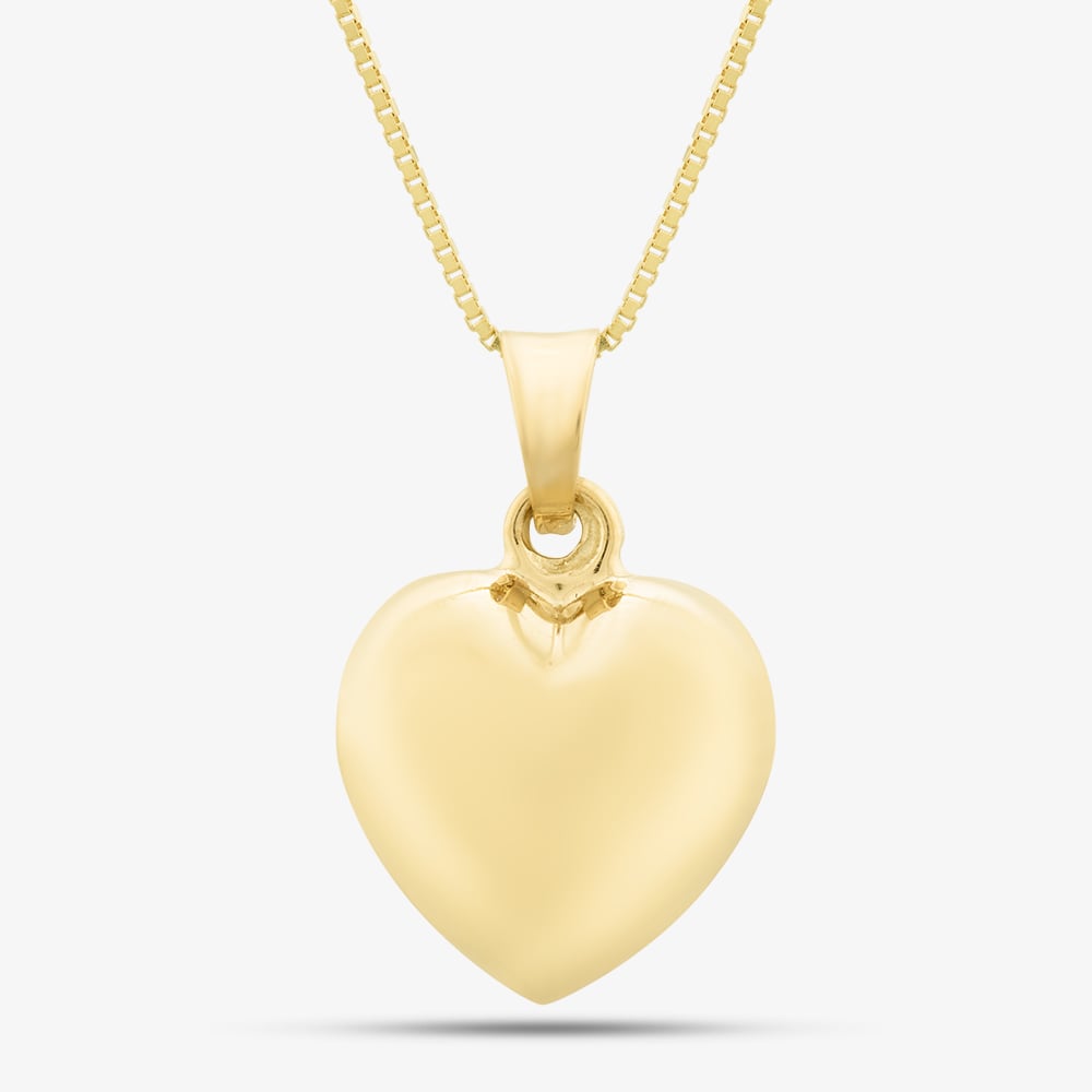 T.H.Baker Women's   Gold 9Ct Yellow Polished 3D Heart Necklace Gp2261 , BrandAlley
