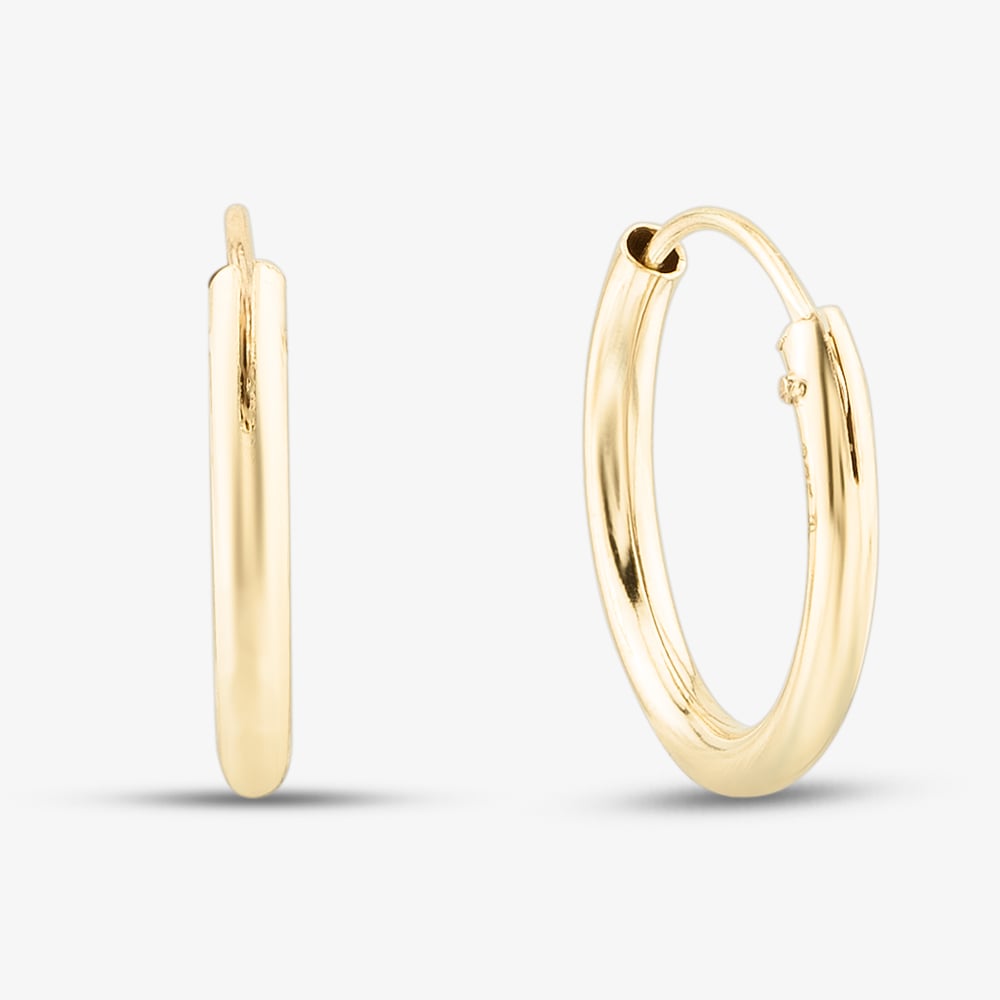 T.H.Baker Women's   Gold 9Ct Yellow 13Mm Sleeper Hoop Earrings 1.53.9829 , BrandAlley