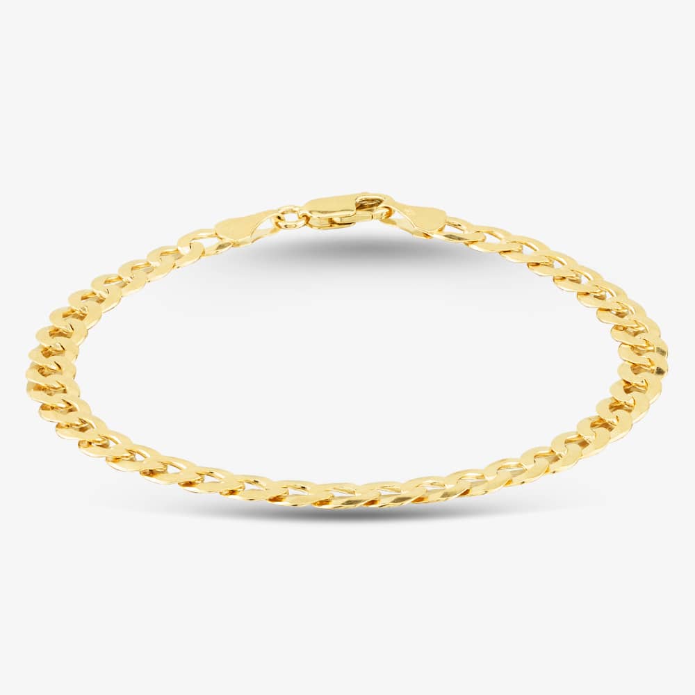 T.H.Baker Women's  9ct Yellow Gold Flat Curb Chain Bracelet SUFC-580-9Y-8.5 , BrandAlley