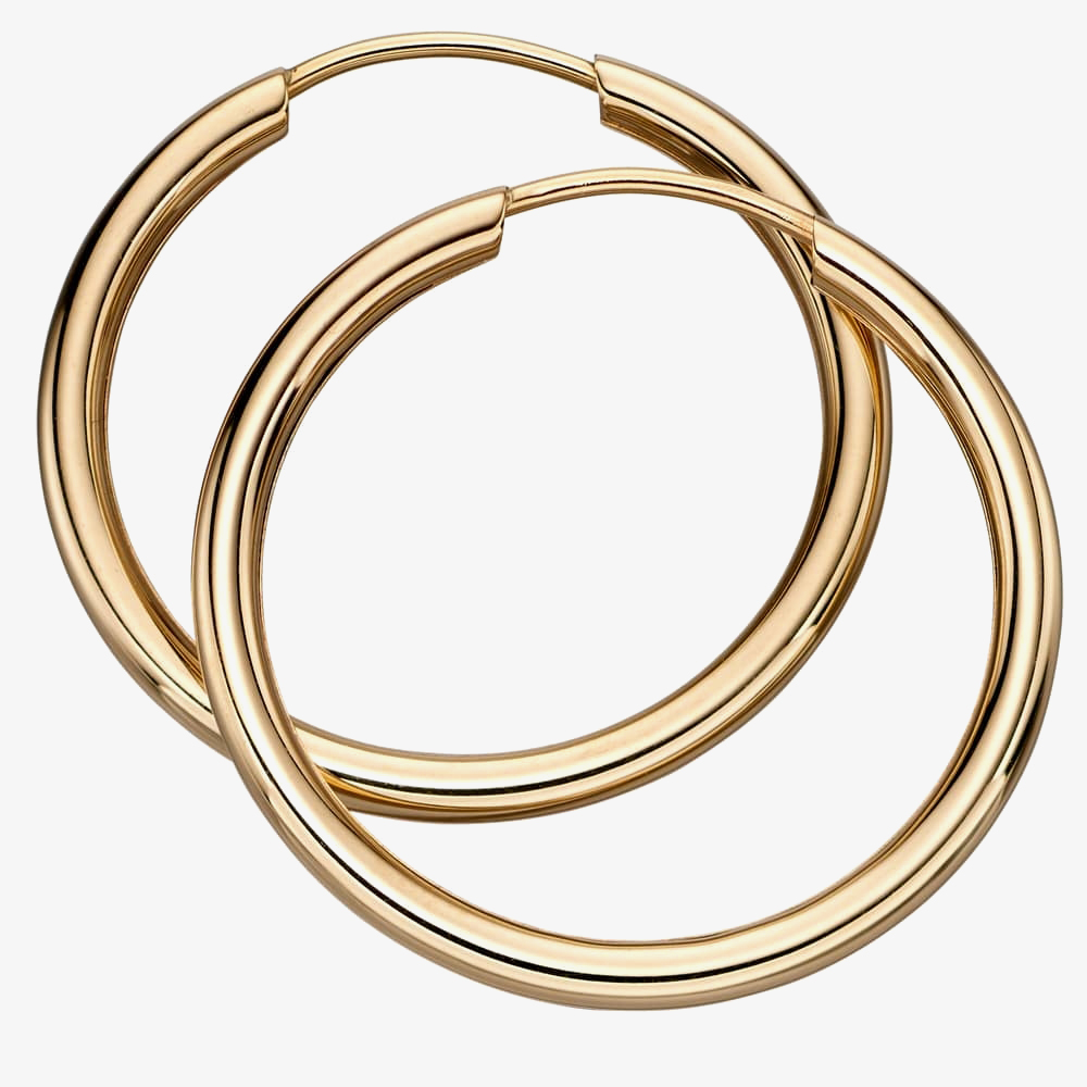 T.H.Baker Women's   Gold 9Ct Yellow 25Mm Sleeper Hoop Earrings Ge2215 , BrandAlley