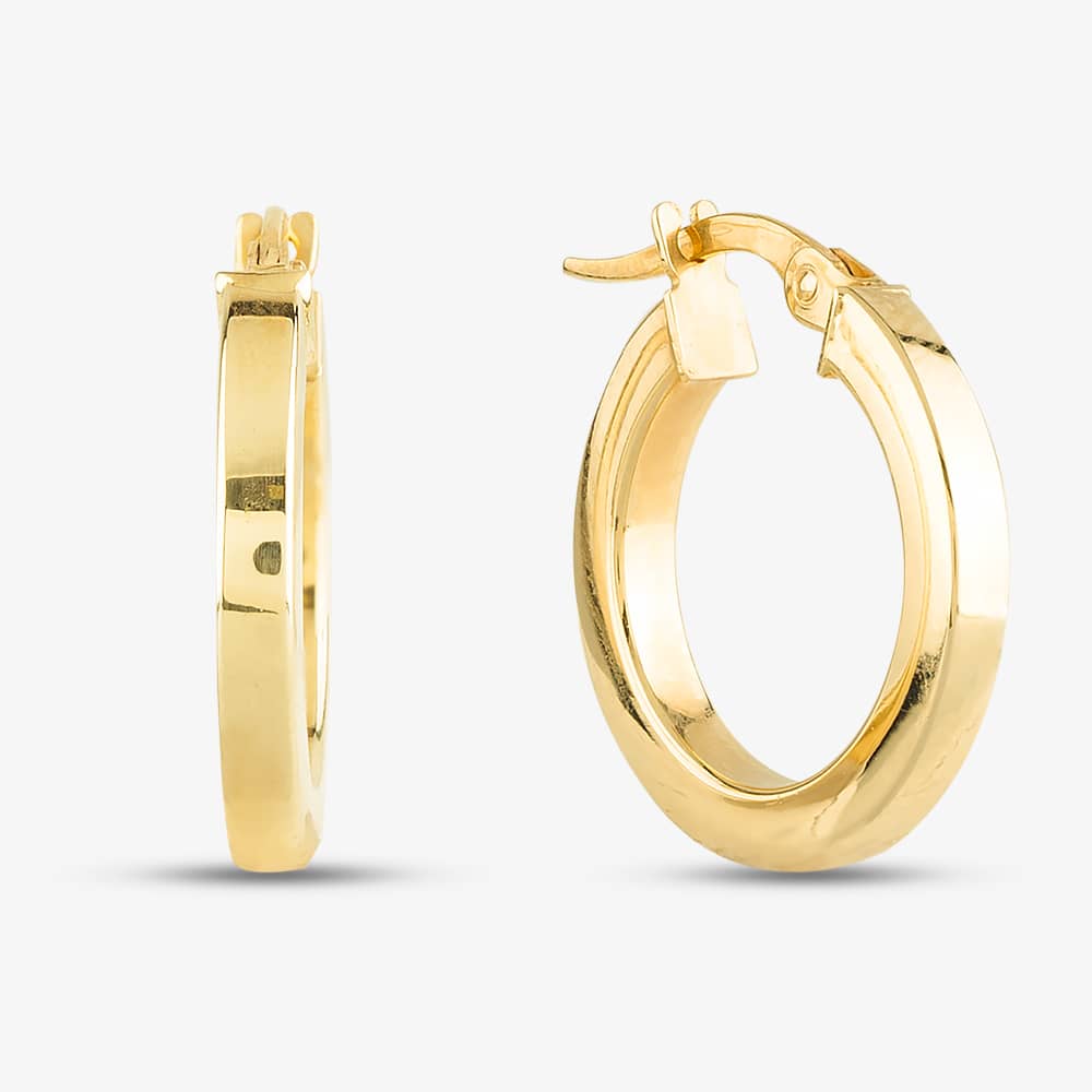 T.H.Baker Women's   Gold 9Ct Yellow 17Mm Hoop Earrings E033 , BrandAlley