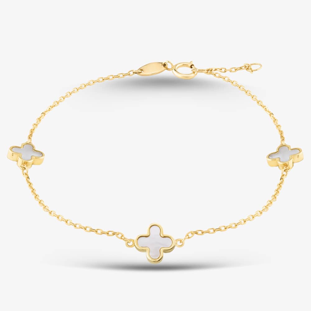 T.H.Baker Women's   Gold 9Ct Yellow Mother Of Pearl Petal Bracelet 1.29.1602 , BrandAlley