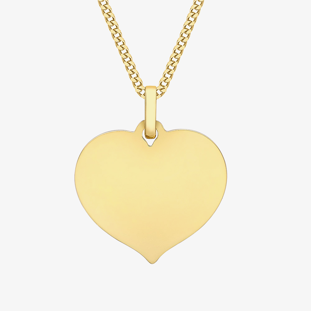 T.H.Baker Women's  9ct Yellow Gold Polished Heart Necklace 1.68.5311 , BrandAlley
