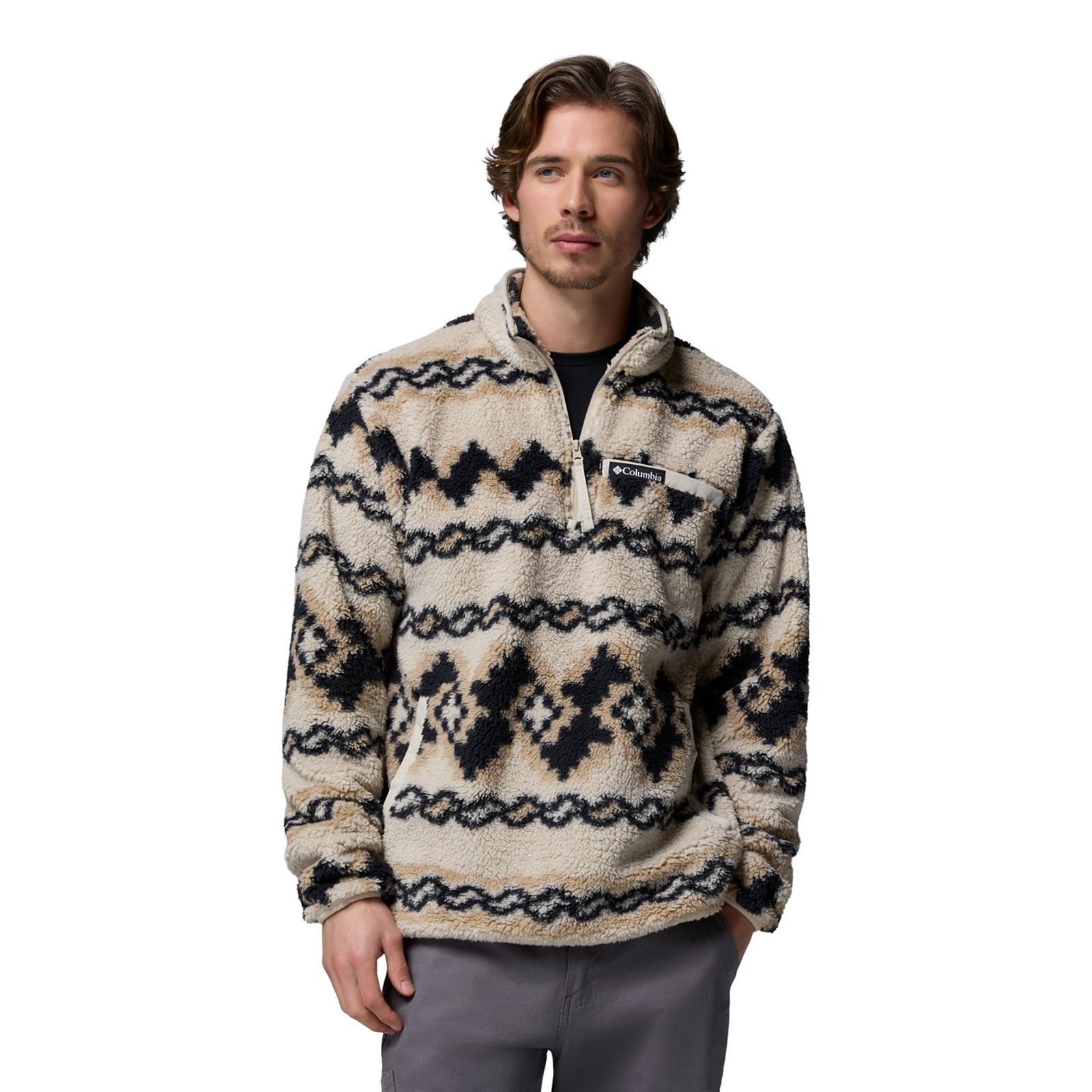 Columbia Men's  Beige Rugged Ridge High Pile Half Zip in Size XL, BrandAlley