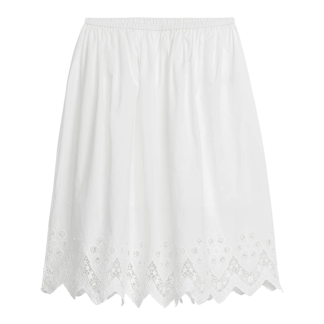 White Broderie Mini Skirt