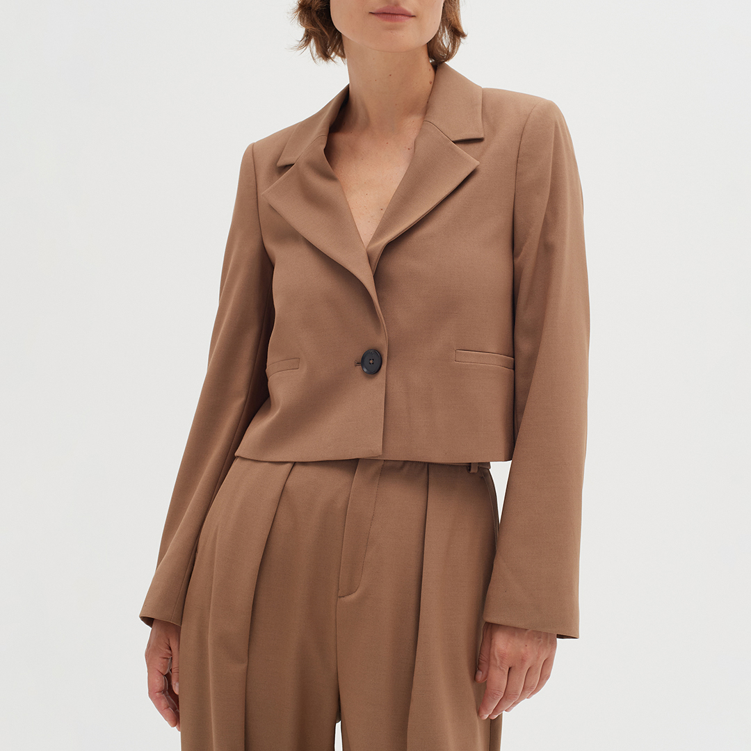 Brown ZaiI Wool Blend Blazer