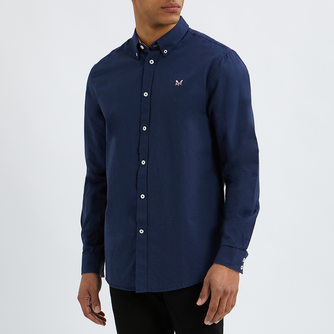Navy Cotton Oxford Shirt - Crew Clothing - Modalova