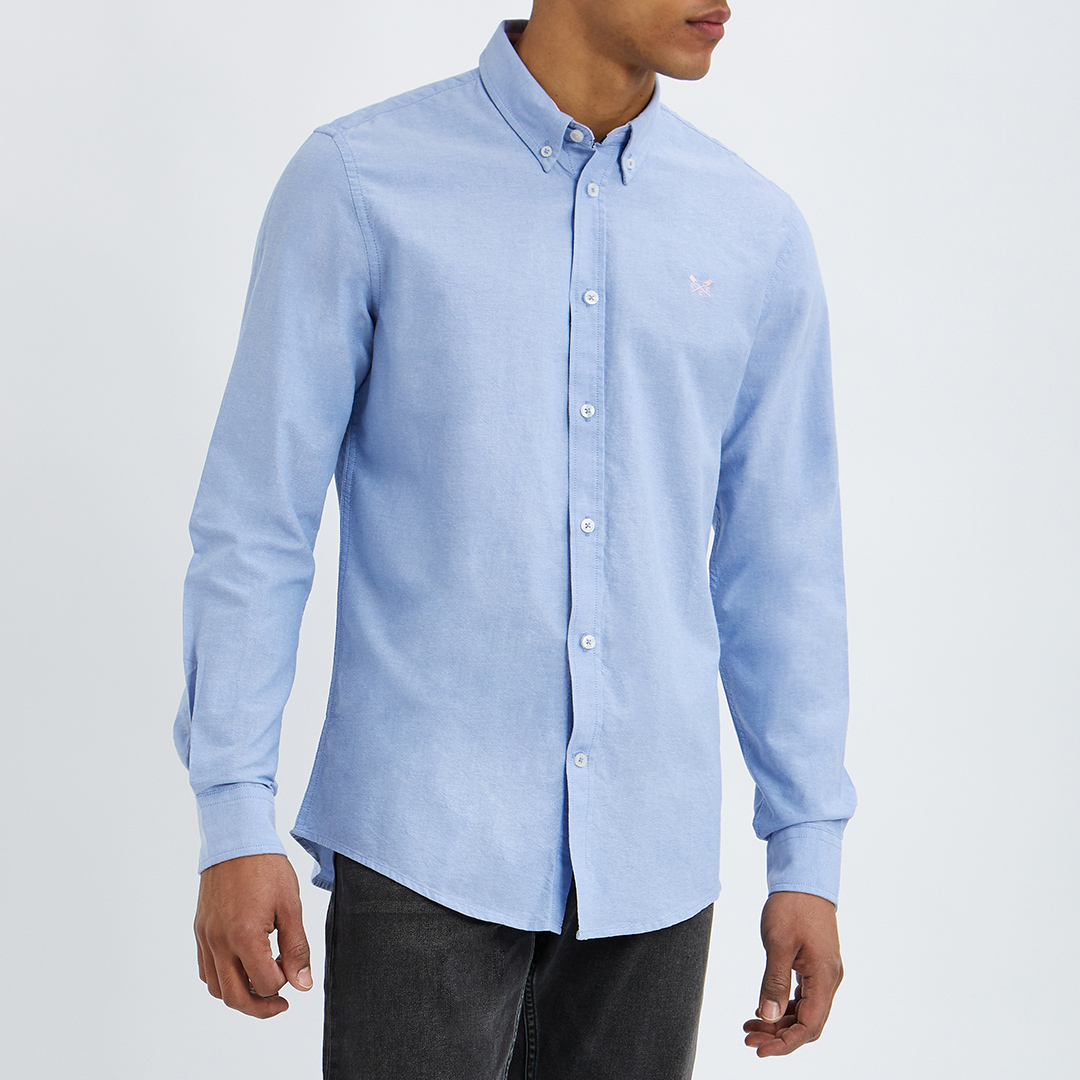 Blue Oxford Cotton Slim Shirt