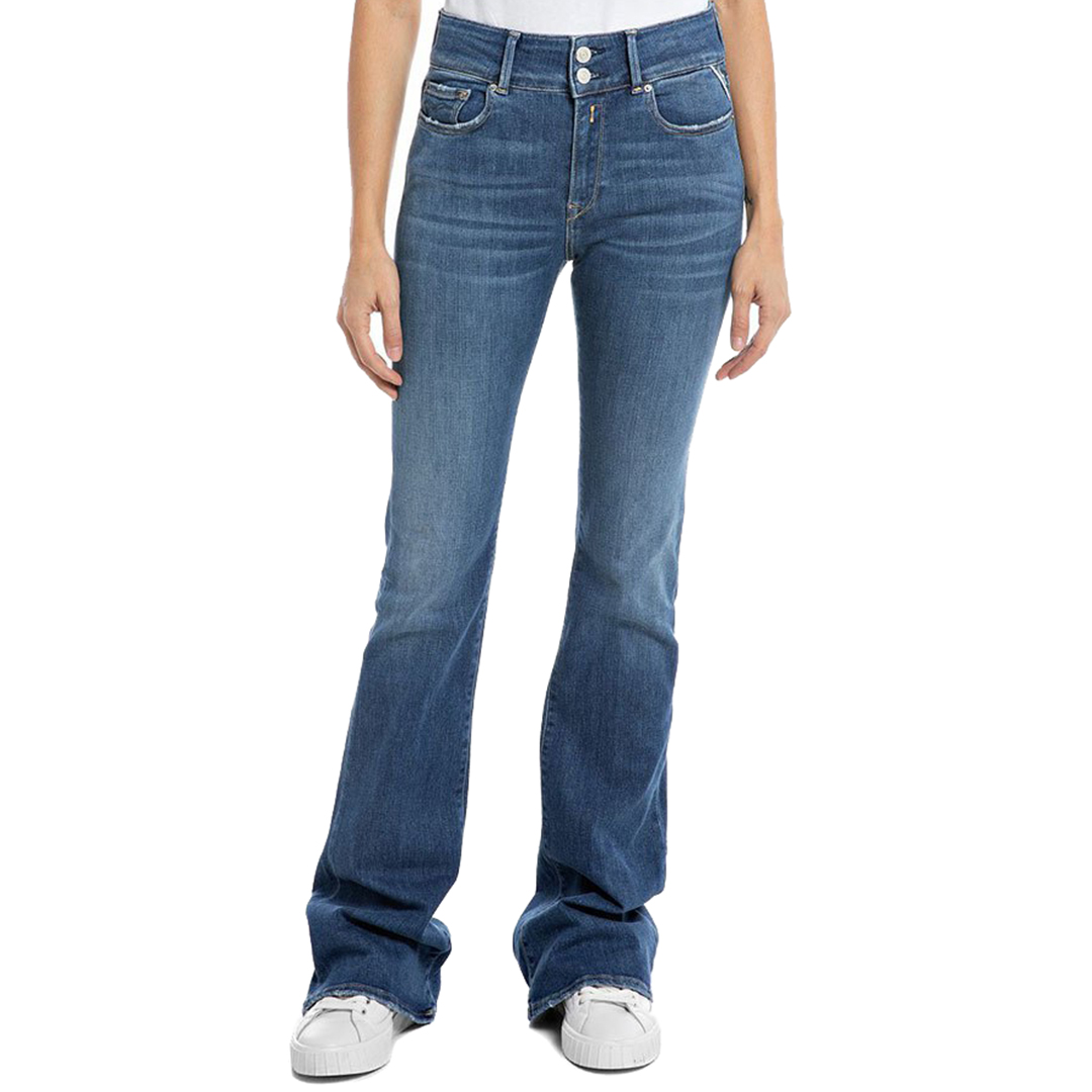 Mid Blue Luz Flare Stretch Jeans