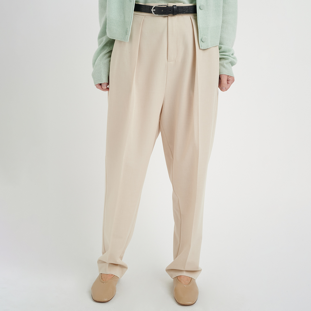 Cream Naxa Drop Crotch Trousers