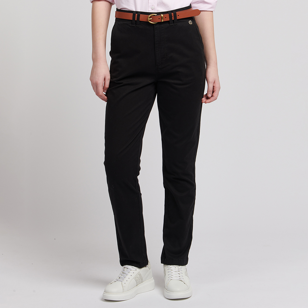 Black Stretch Chino Trousers