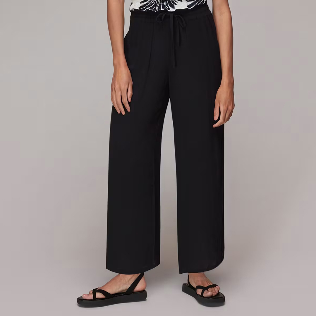 Black Imogen Fluid Cropped Trousers
