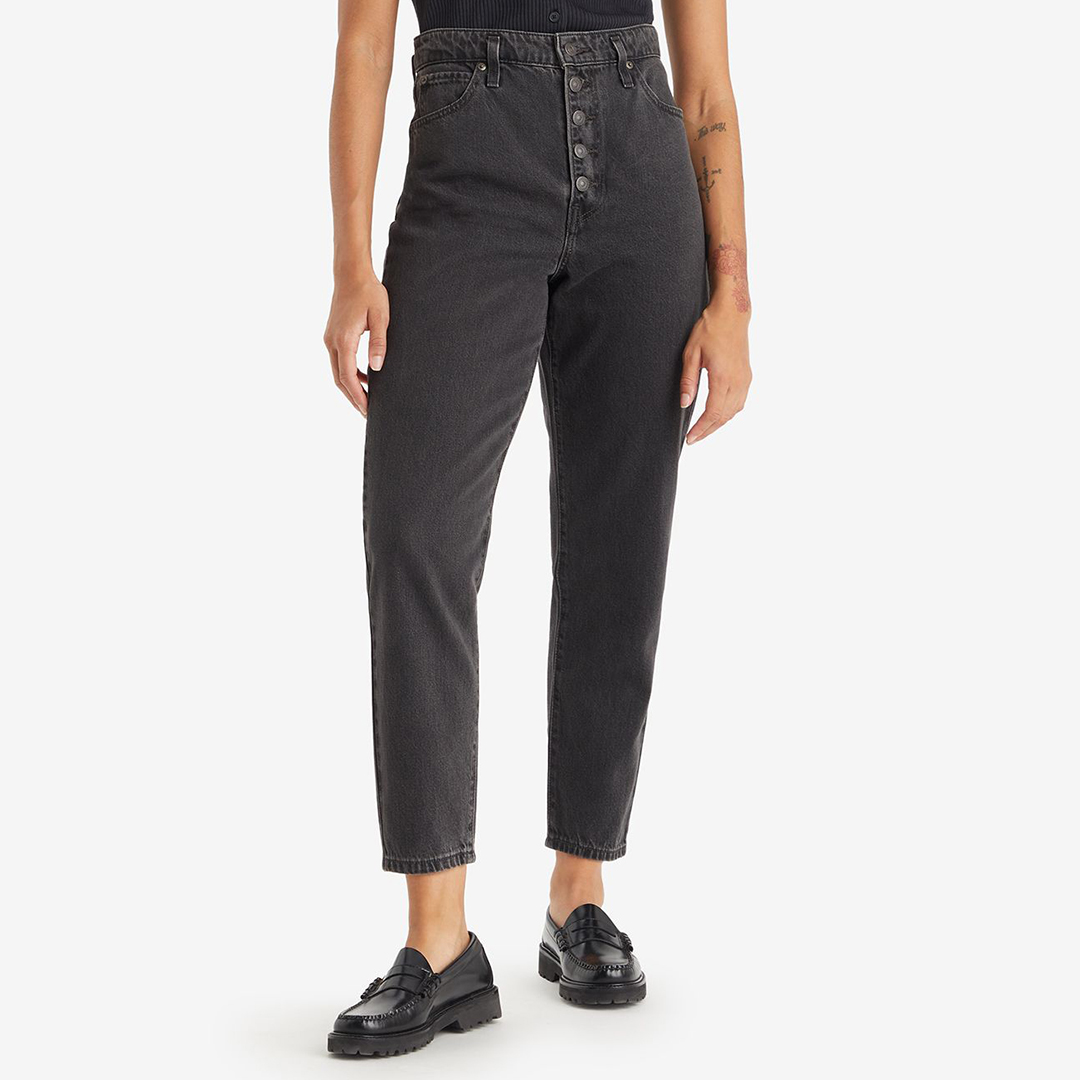 Black Notch Mom Jeans