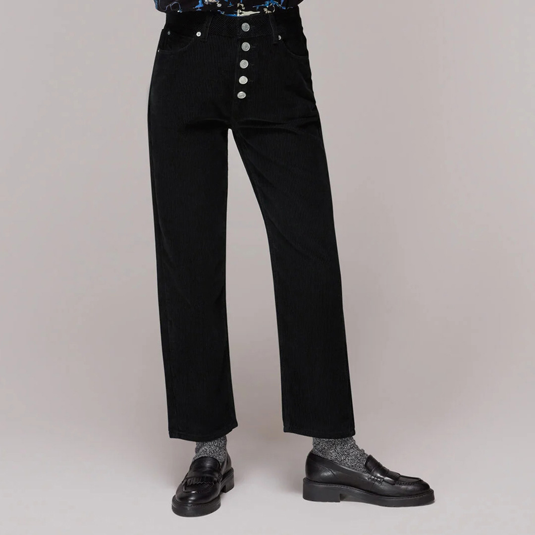 Black Hollie Button Front Jeans