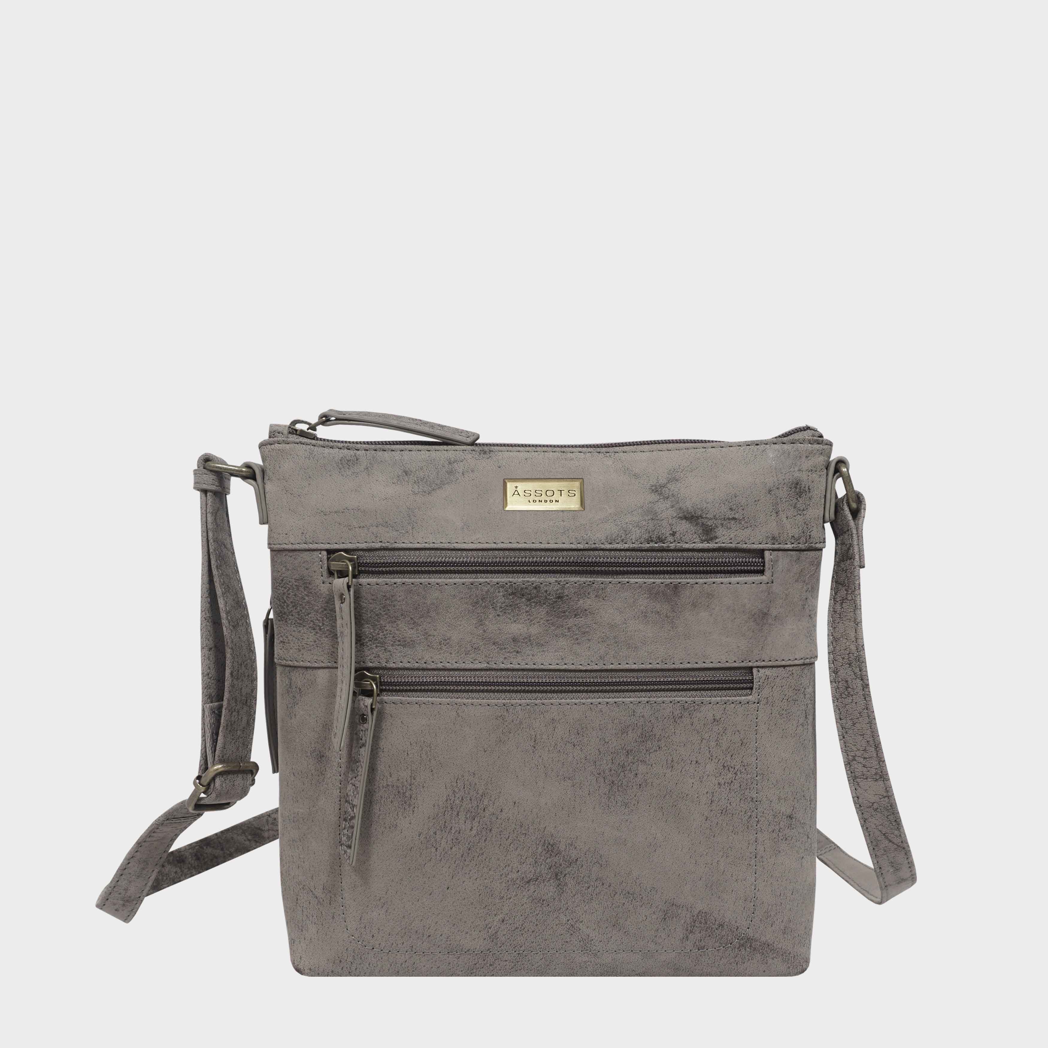 ‘CORI’ Distressed Vintage Real Leather Crossbody Bag