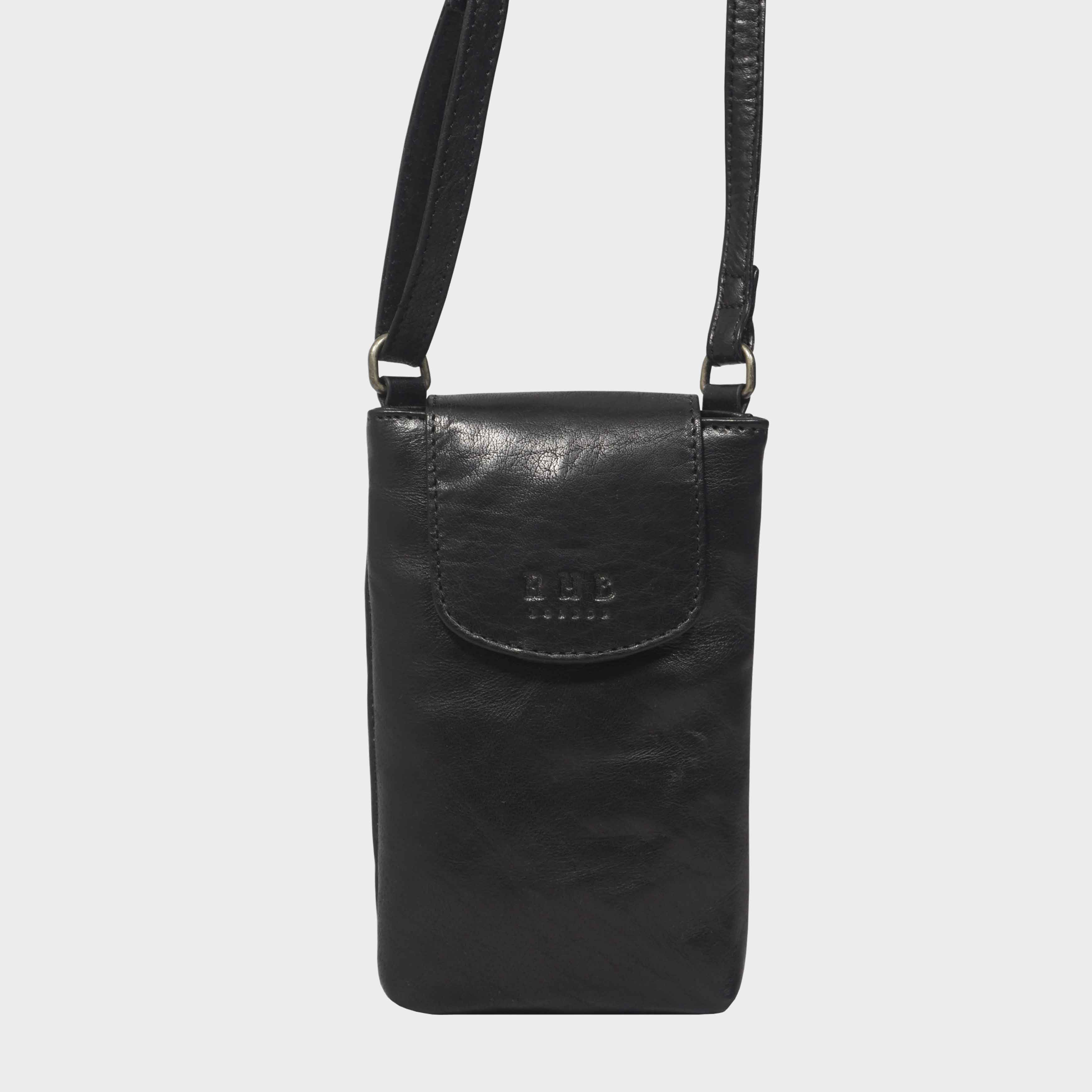 Real Hide Bags Women's   Black 'Thea' Real Leather Mobile Phone Crossbody Bag , BrandAlley