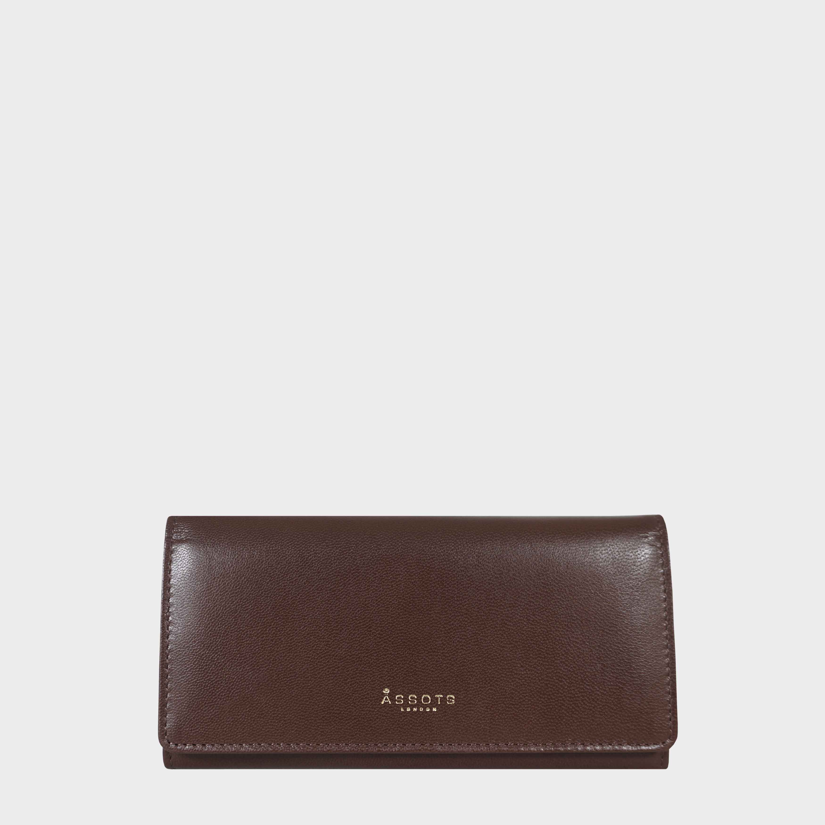 Assots London Women's  'CLAIRE' Real Polished VT Vintage Leather Flap Over Purse , BrandAlley