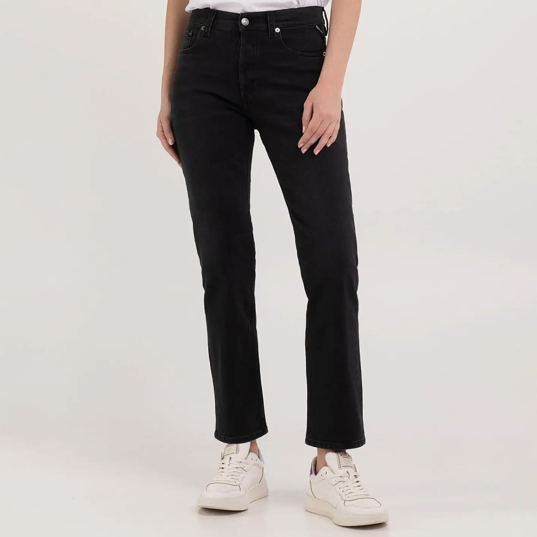 Black Maijke Straight Stretch Jeans