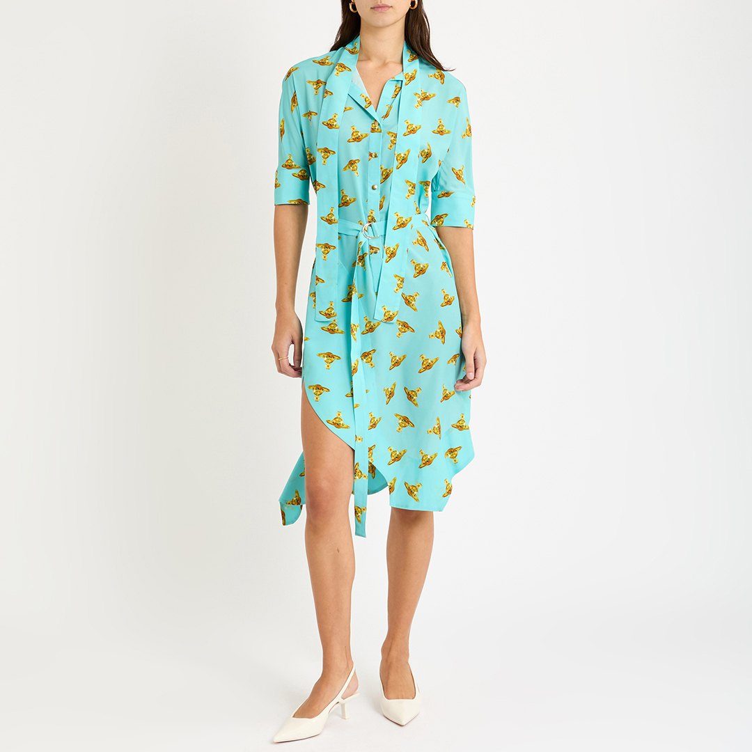 Turquoise Metro Printed Dress