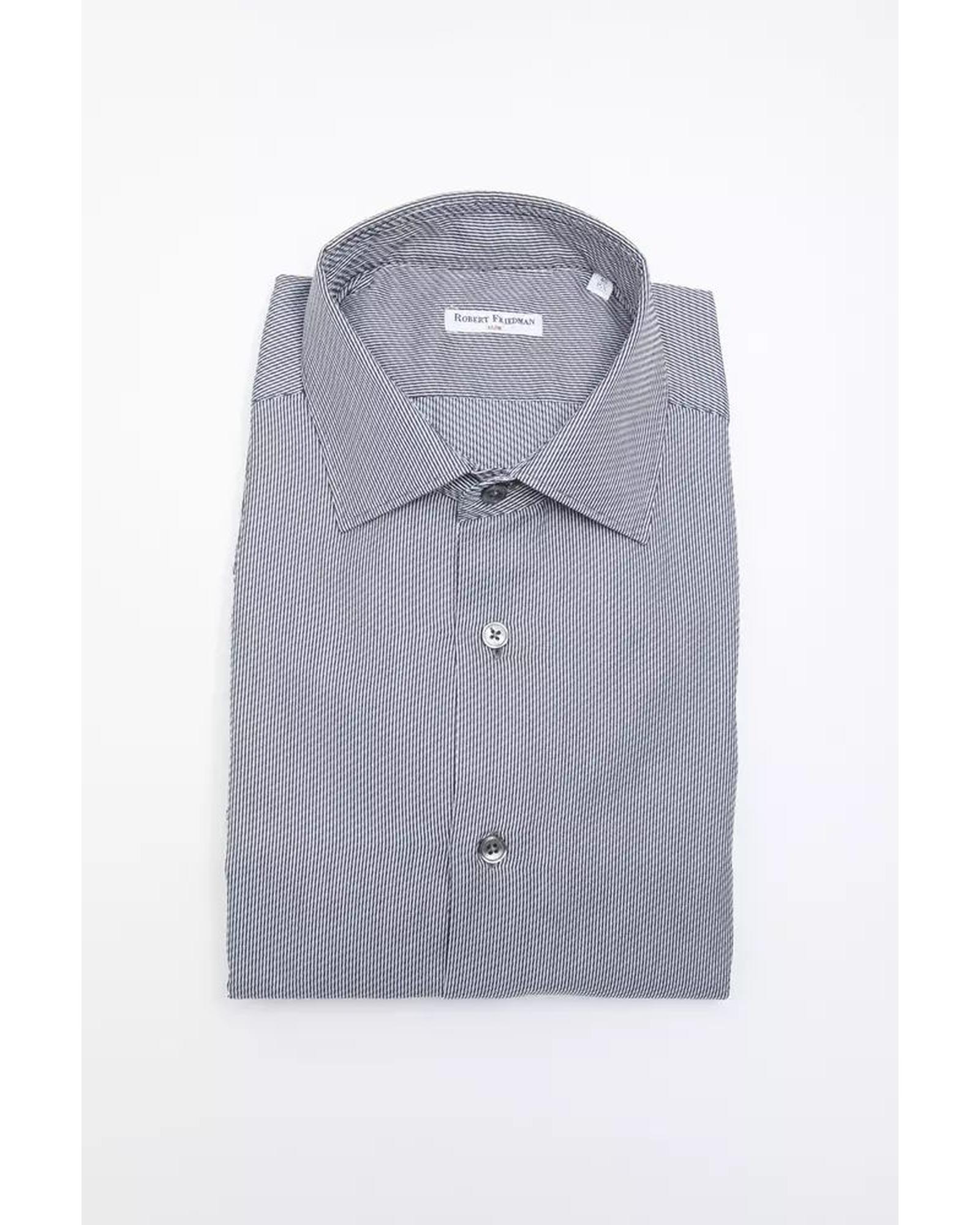 Classic Fit Striped Dress Shirt - Blue