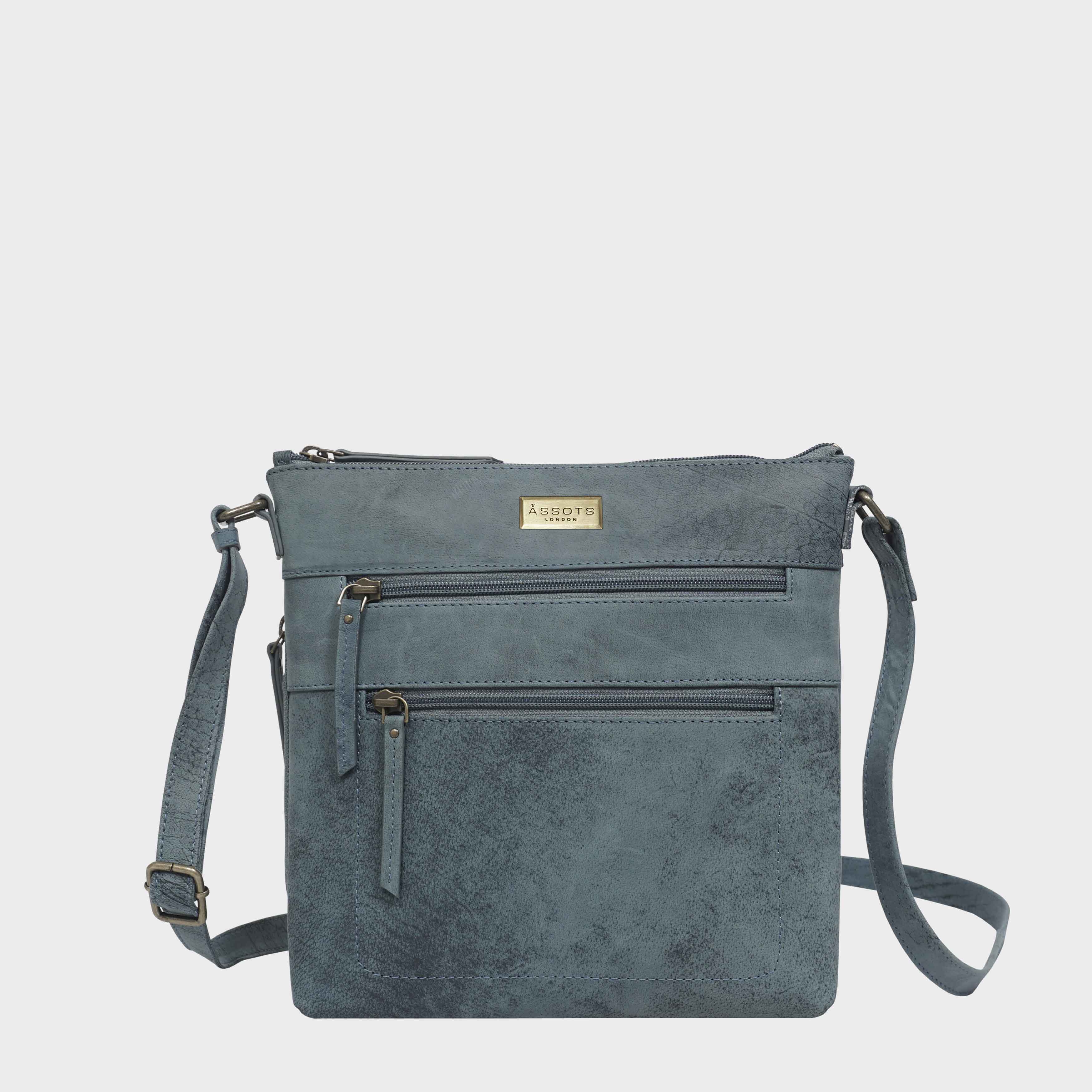 ‘CORI’ Distressed Vintage Real Leather Crossbody Bag