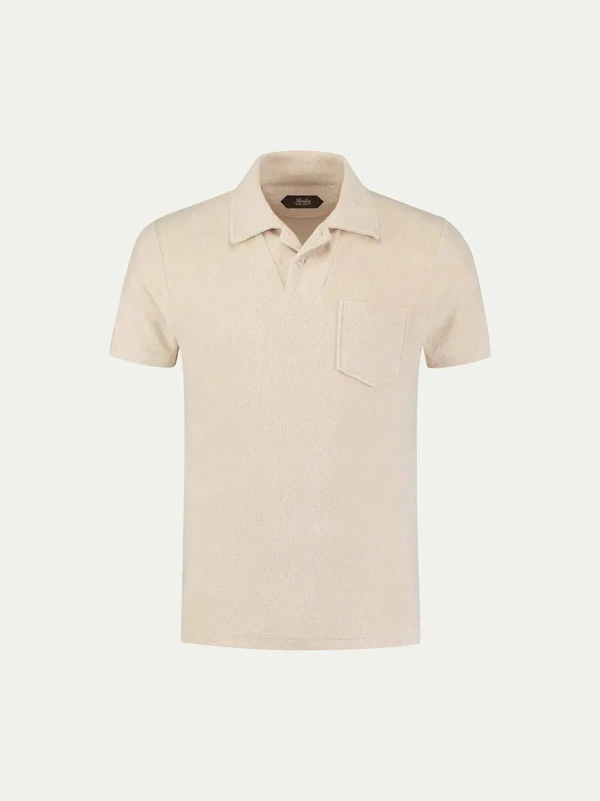 Aurelien Shell-Beige Terry Polo Shirt for Stylish Casualwear