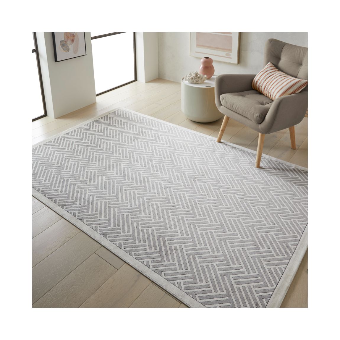 Lugano - Light Grey Ivory - 180cm x 120cm main product photo