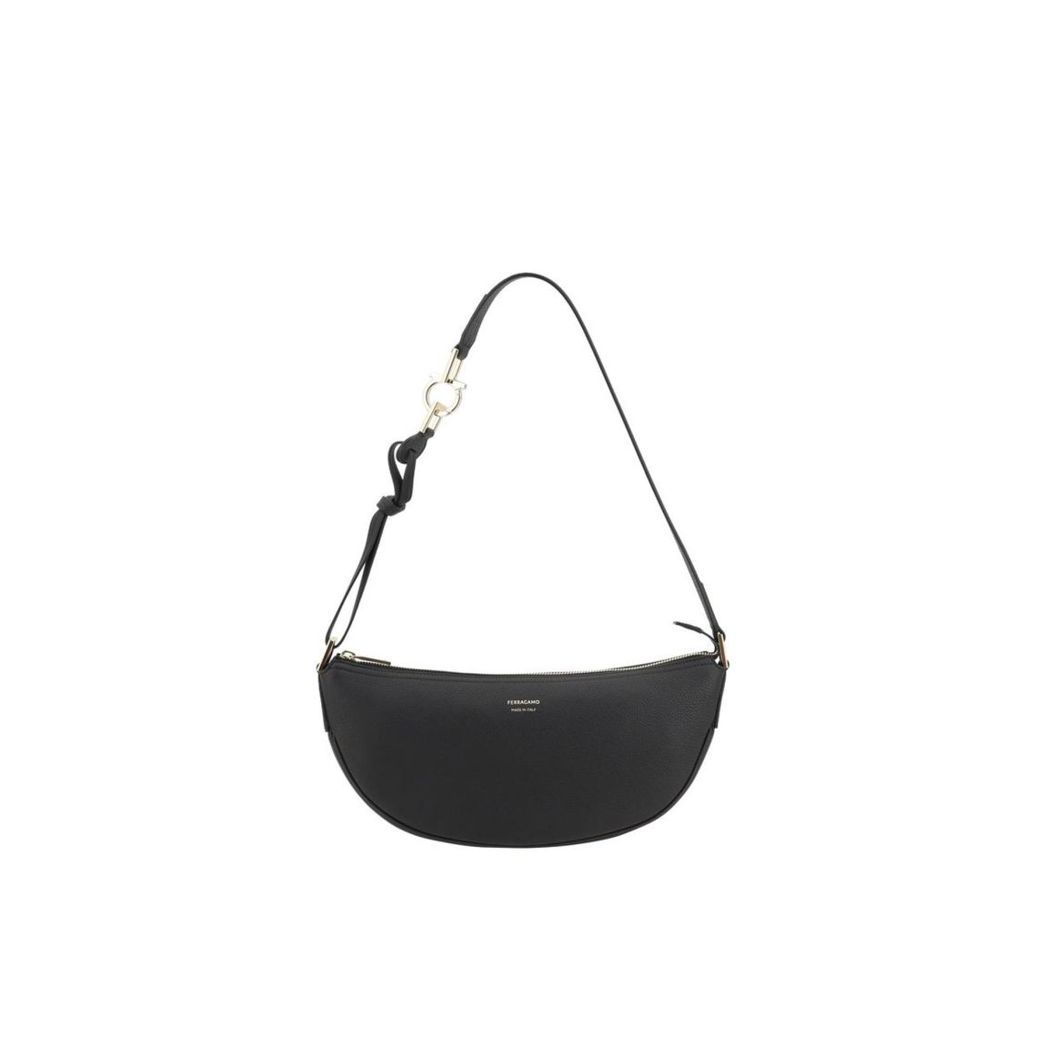Crescent Leather Shoulder Bag Wo - Black main product photo