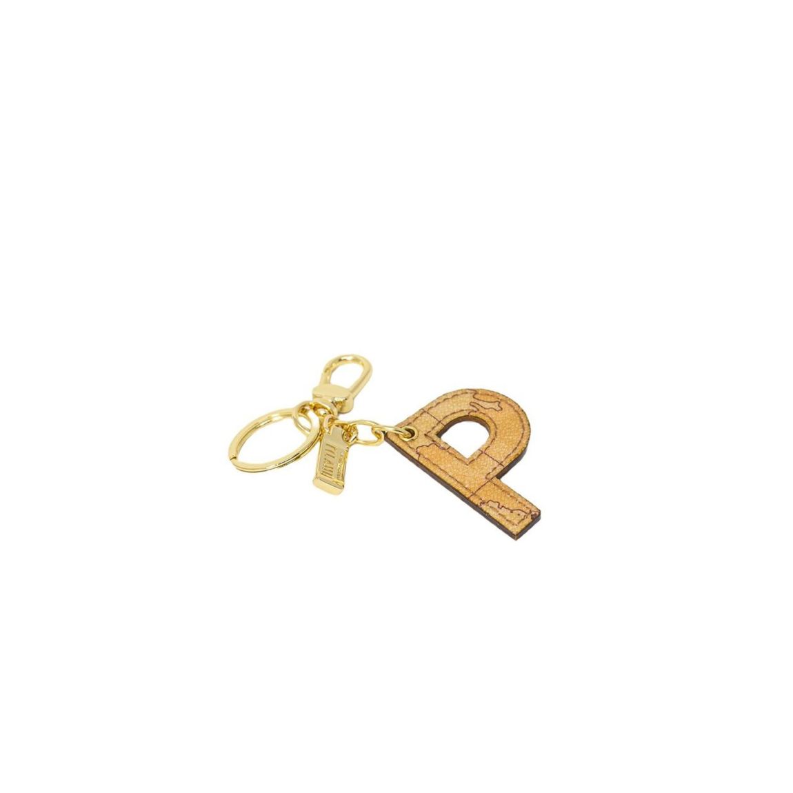 Letter P Keychain Leather Map Design Wo - Beige Miscellaneous main product photo