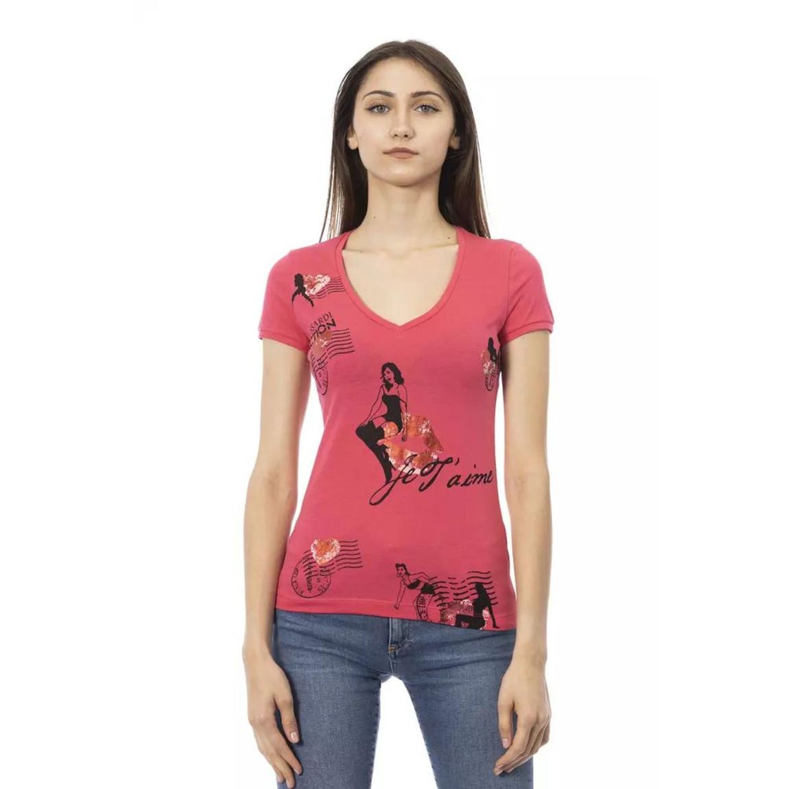 Je taime VNeck Tee Short Sleeve Wo - Multicolor T-Shirts main product photo