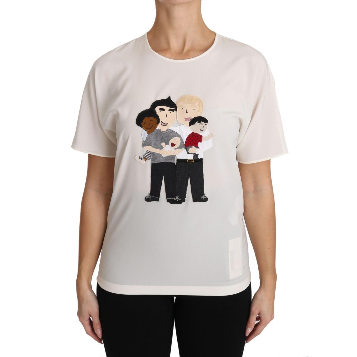 Dolce Gabbana TSH3082 Family Appliqu Top Wo - White T-Shirts main product photo