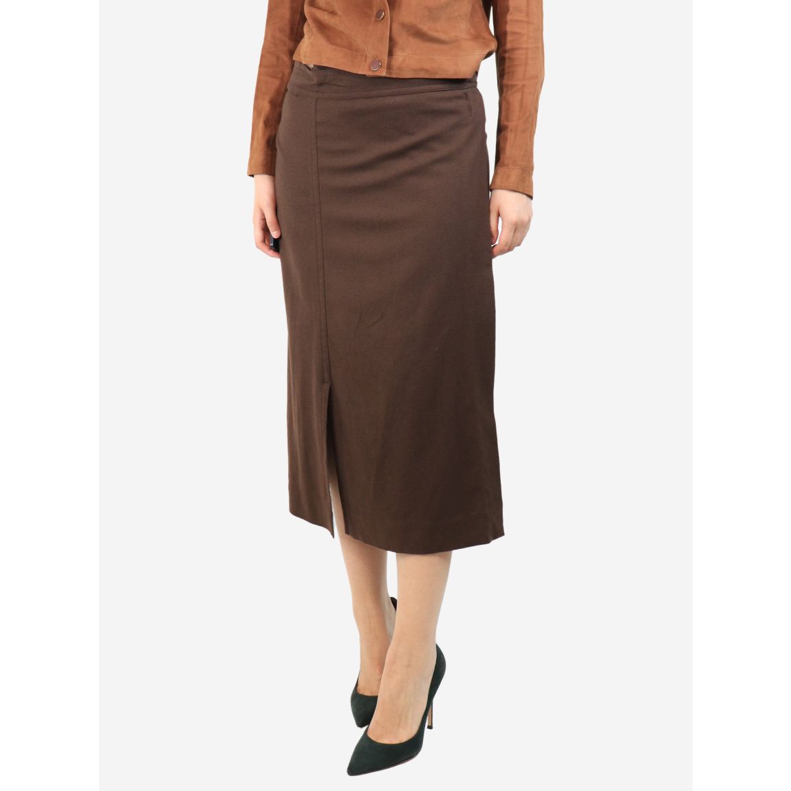 Brown wrap skirt main product photo