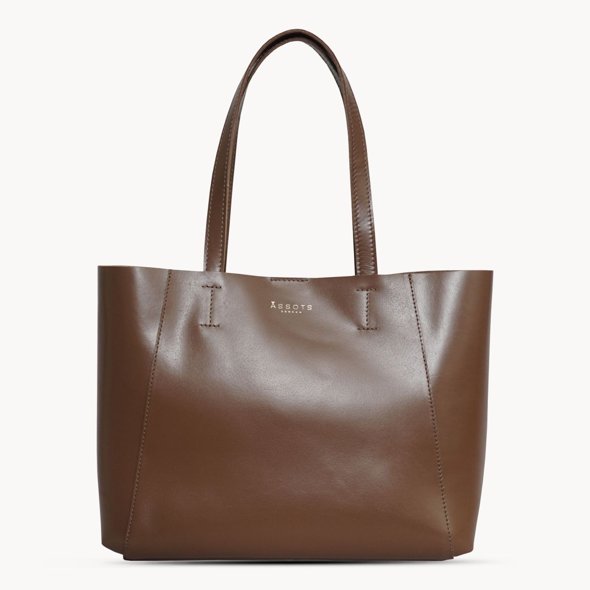ADELA' Smooth Real Leather Unlined Designer Tote Bag main product photo