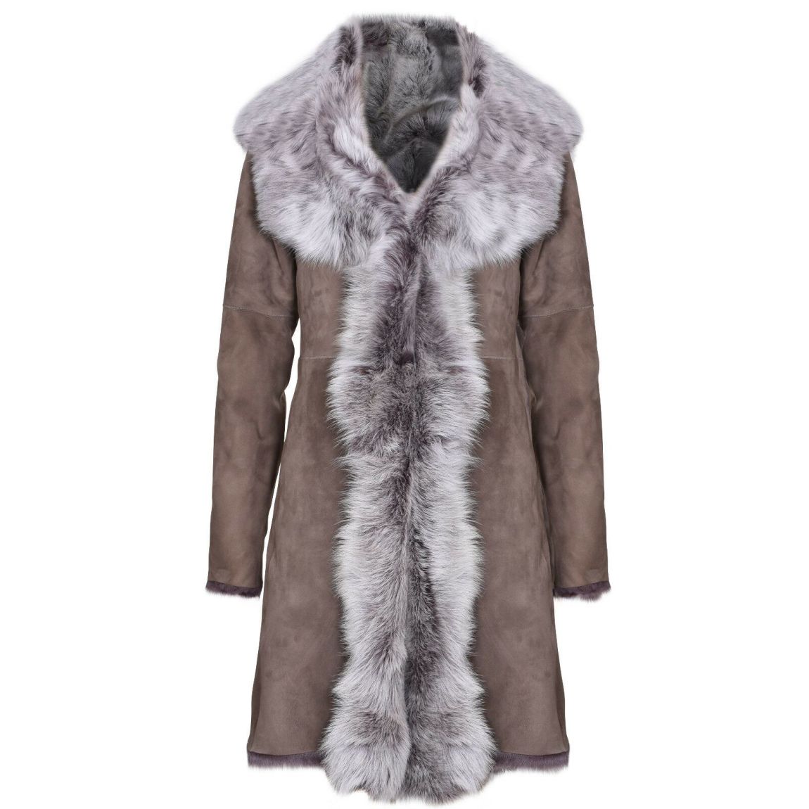 Womens Suede Toscana Sheepskin Trench Coat-Rochester main product photo