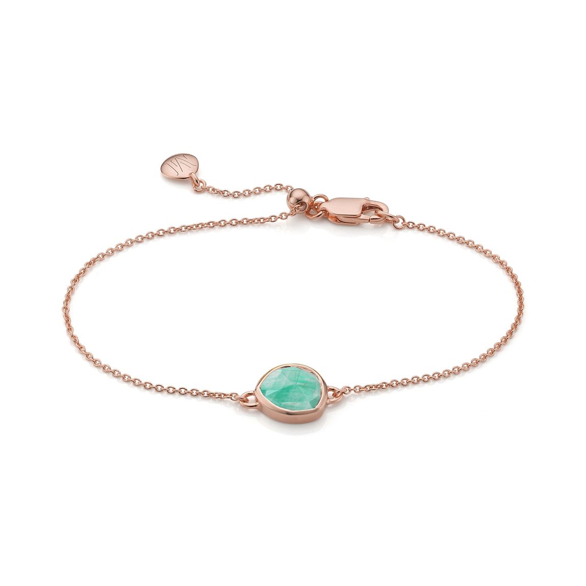 Rose Gold Vermeil Siren Gemstone Chain Bracelet - Amazonite main product photo