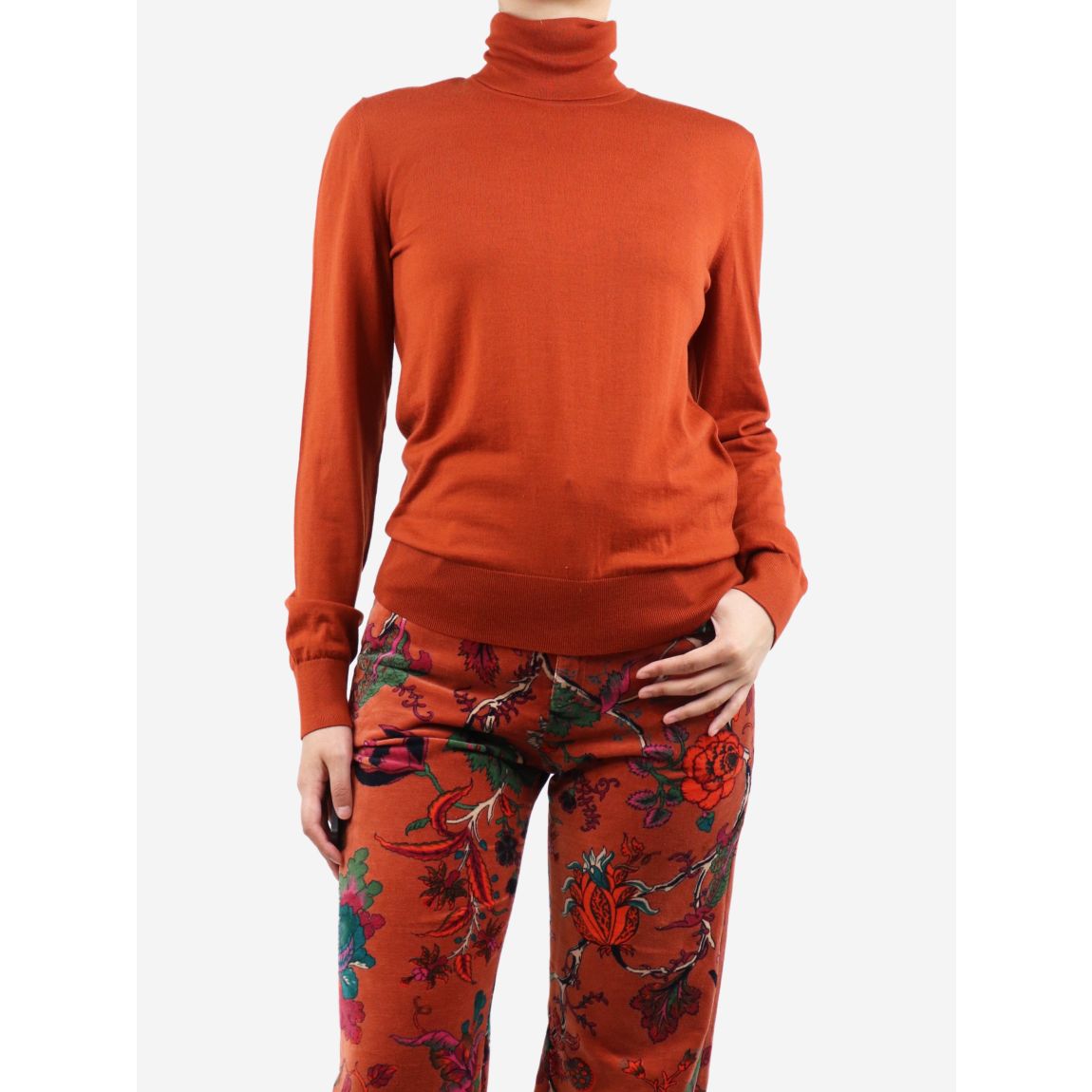 Rust roll-neck sweater main product photo