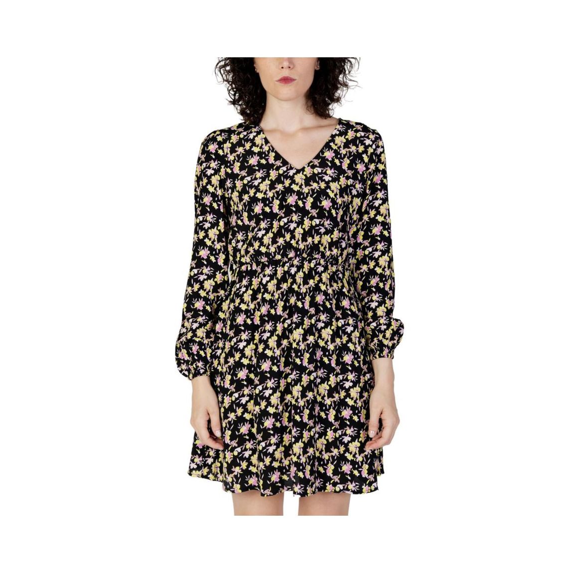 Floral Mini Dress JA11457 Wo - Black Dresses main product photo