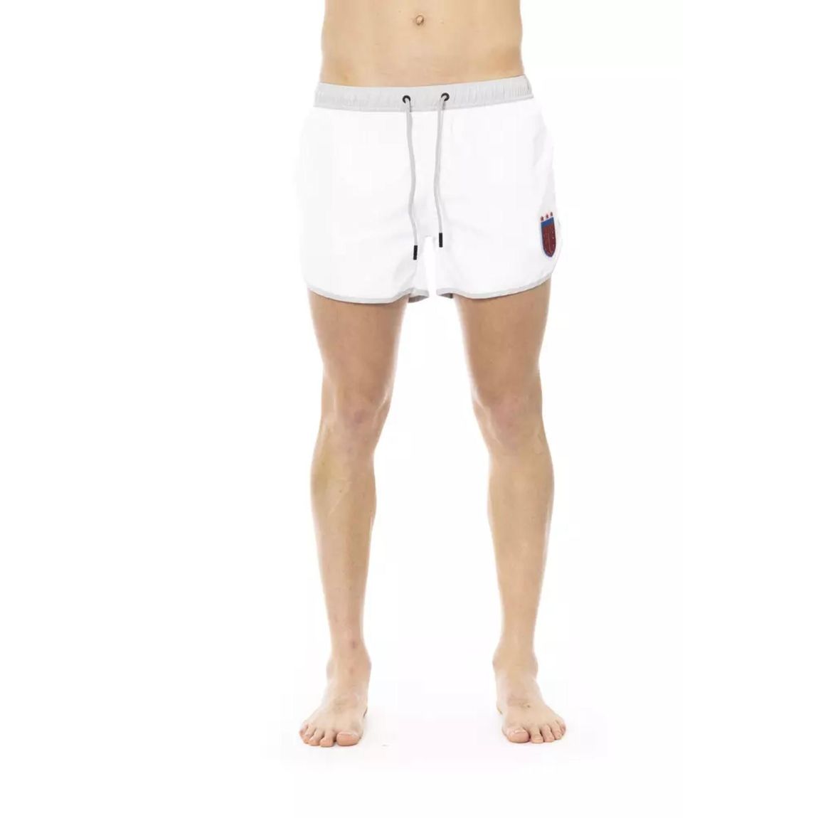 Swim Trunks with Logo Detail - White Swimwear main product photo