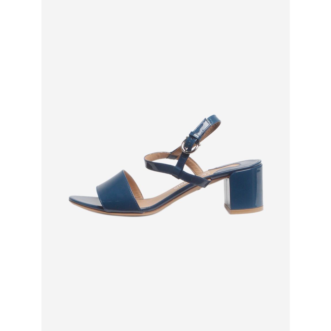 Blue patent leather sandals main product photo