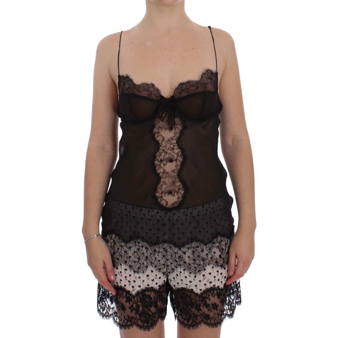 Dolce Gabbana Chemise Lace Detail Wo - Black Underwear main product photo