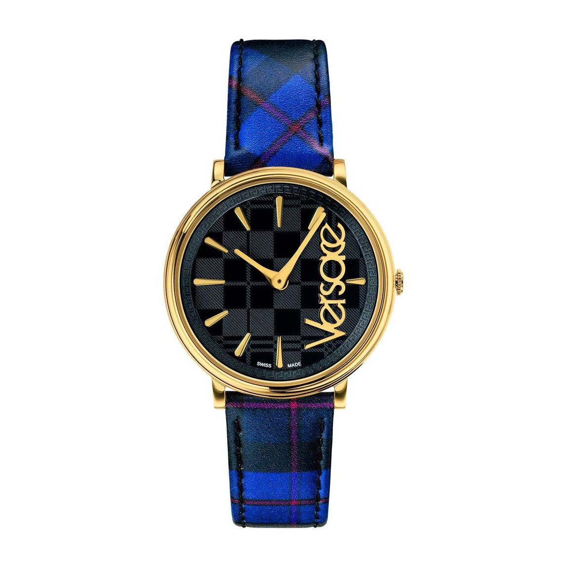 Analog Leather Strap Quartz Watch with Buckle Fastening Unisex - Blue main product photo