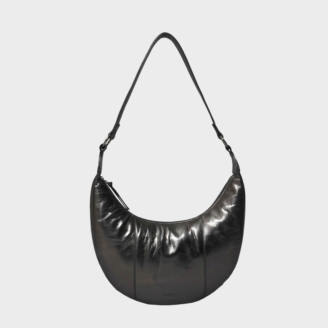 'LAYLA' Metallic Real Leather Shoulder Hobo Bag main product photo